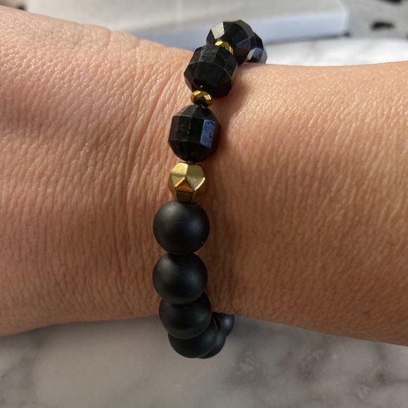 Black onyx & tourmaline bracelet - Picture 2 of 3